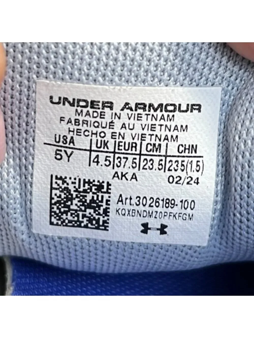 Under Armour Charged Assert 10 Girls Size 5Y Gray Purple Running Shoes Sneakers_9
